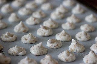 Meringue before baking
