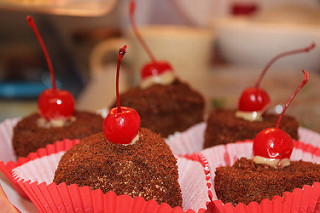 8 layers chocolate sponge mini cakes with chocolate buttercream
