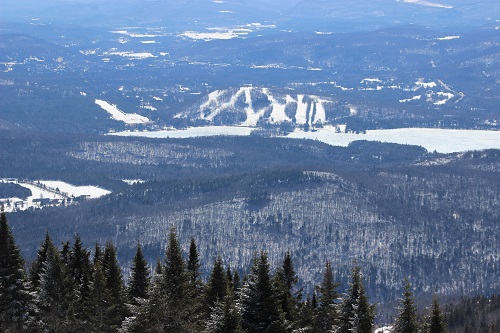 Top view from mountain on lake