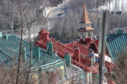 Green and Red hotel roof - view from above