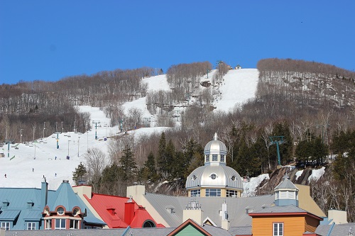 Roof of the hotel and white slopes